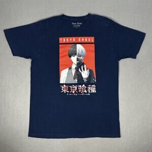 Tokyo Ghoul Funimation Ken Kaneki Graphic Tee Navy Blue Mens Large Anime Shirt